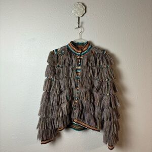 Missoni Multicolor Chevron Fringed Jacket Size 42 / Medium